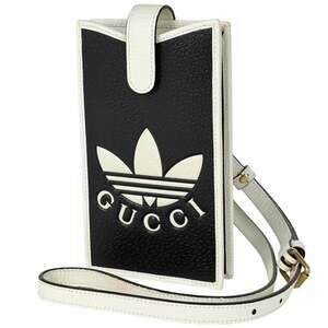 Gucci Logo Shoulder Bag, Adidas Collaboration, Smartphone Case, Leather Black...